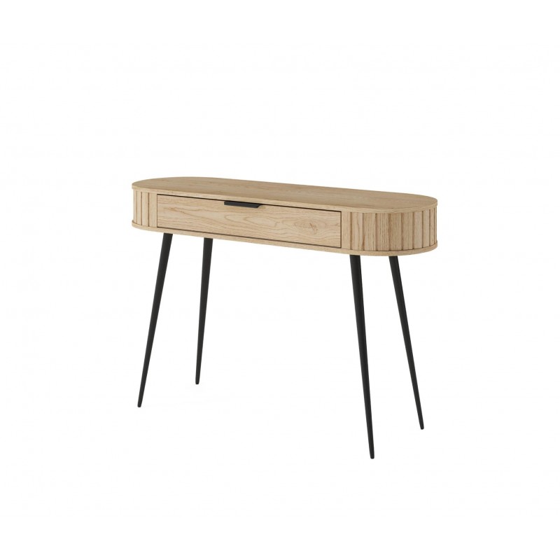 Schminktish RIVO 120 cm - Hochbeiniger Schreibtisch mit geräumiger Schublade - Eiche Cremona