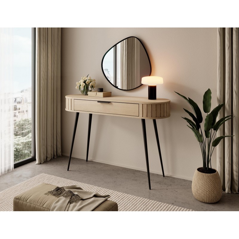Schminktish RIVO 120 cm - Hochbeiniger Schreibtisch mit geräumiger Schublade - Eiche Cremona 2/9
