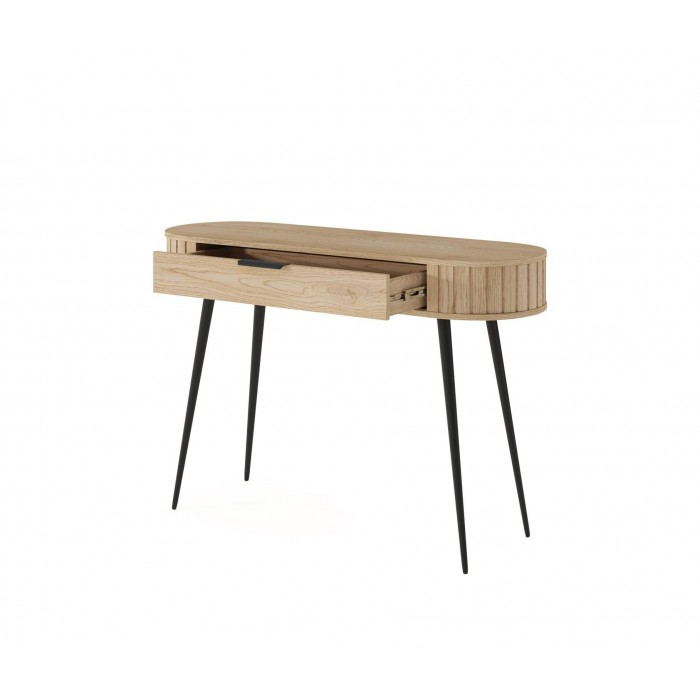 Schminktish RIVO 120 cm - Hochbeiniger Schreibtisch mit geräumiger Schublade - Eiche Cremona