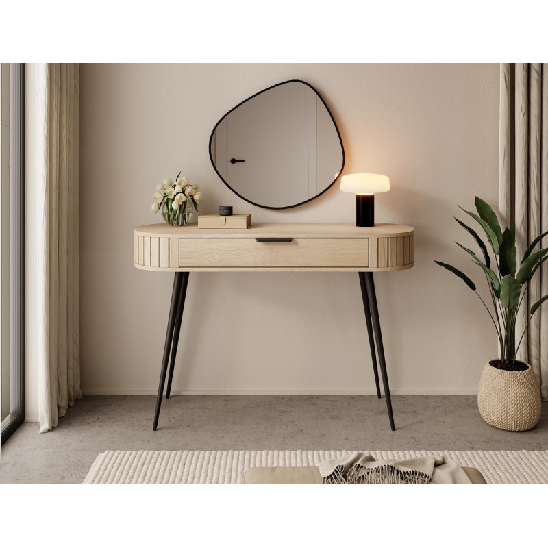 Schminktish RIVO 120 cm - Hochbeiniger Schreibtisch mit geräumiger Schublade - Eiche Cremona 4/9