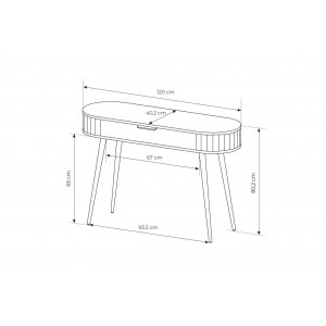 Schminktish RIVO 120 cm - Hochbeiniger Schreibtisch mit geräumiger Schublade - Eiche Cremona 7/9