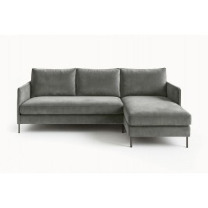 Ecksofa BELIS Rechts mit Bettkasten und Schlaffunktion - Grau 6/9