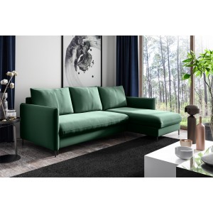 Ecksofa BELIS Rechts 
 mit Bettkasten und Schlaffunktion - Grün 2/9