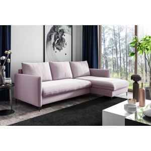 Ecksofa BELIS Rechts 
 mit Bettkasten und Schlaffunktion - Rosa 2/9