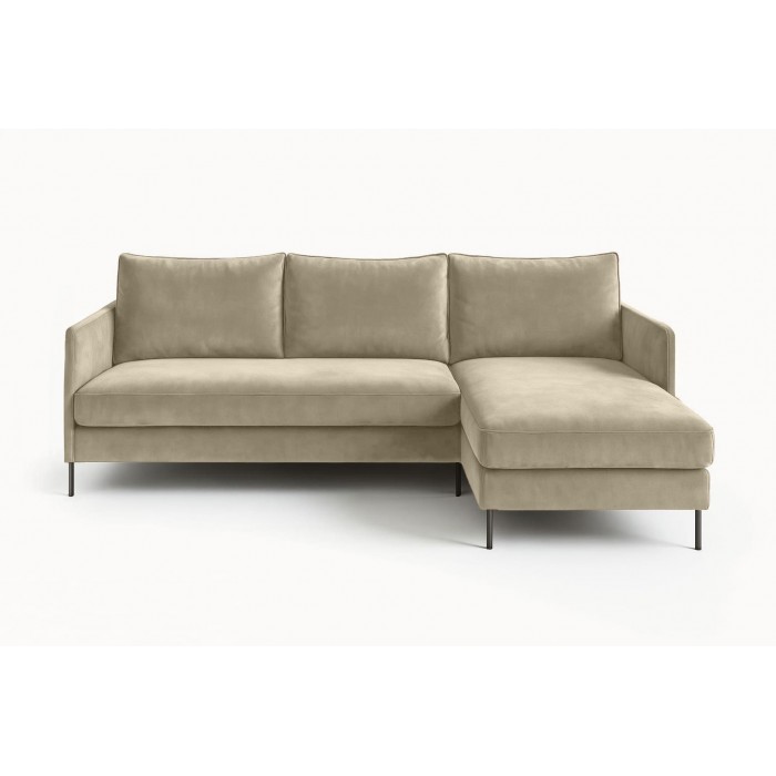 Ecksofa BELIS Rechts 
 mit Bettkasten und Schlaffunktion - Beige