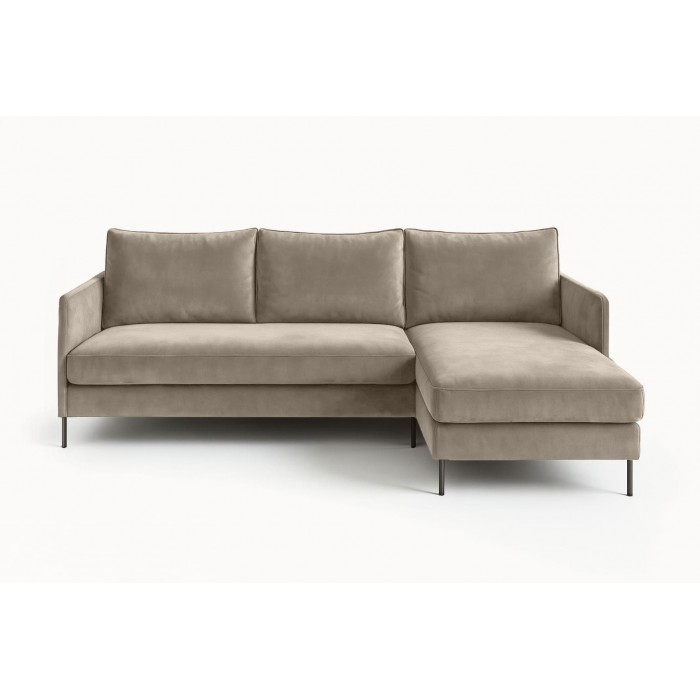 Ecksofa BELIS Rechts 
 mit Bettkasten und Schlaffunktion - Dunkelbeige