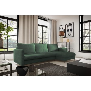 Schlafsofa BELIS BOUCLE mit grünem Samtstoff 2/9