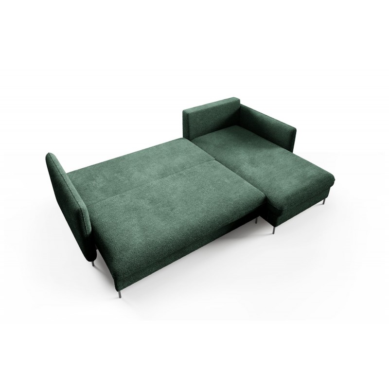 Schlafsofa BELIS BOUCLE mit grünem Samtstoff 3/9