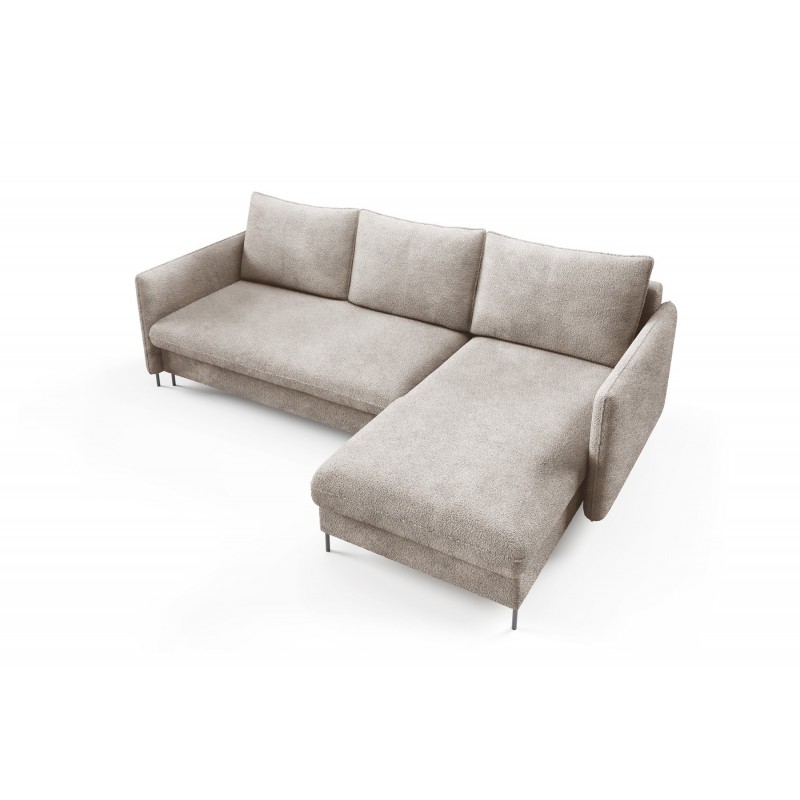 BELIS BOUCLE beige Ecksofa mit Schlaffunktion für das Wohnzimmer 3/9