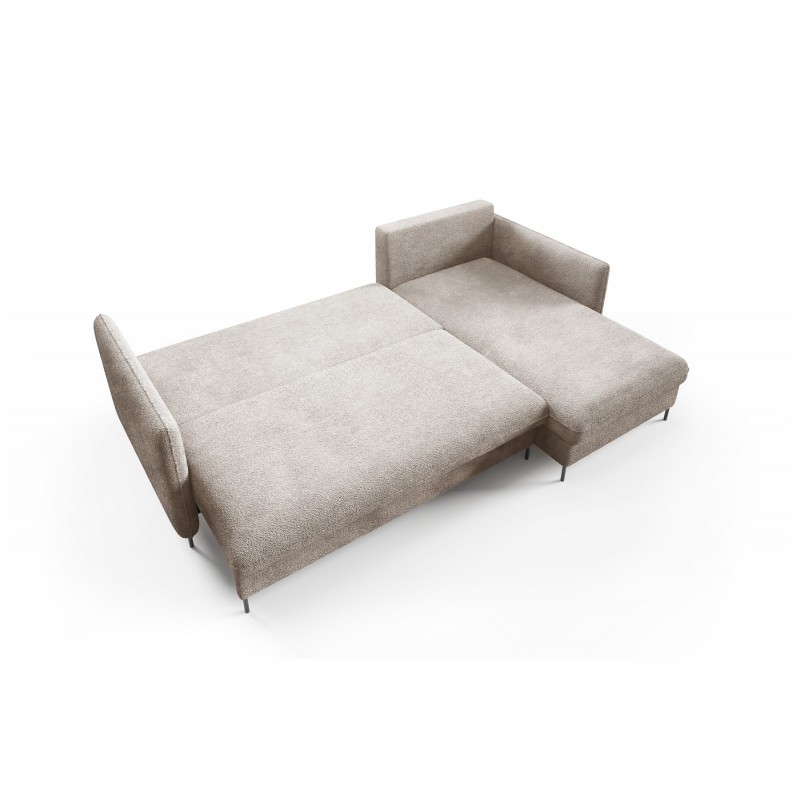 BELIS BOUCLE beige Ecksofa mit Schlaffunktion für das Wohnzimmer 6/9