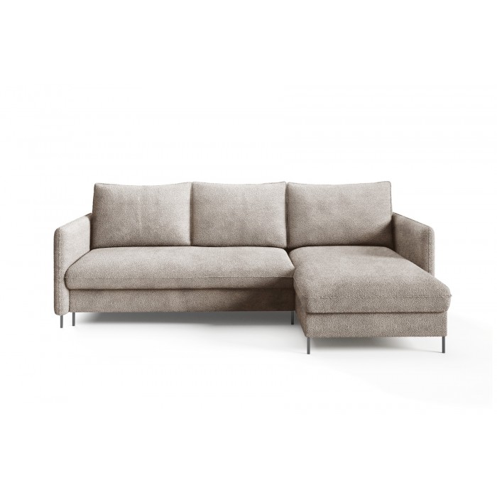 BELIS BOUCLE beige Ecksofa mit Schlaffunktion für das Wohnzimmer