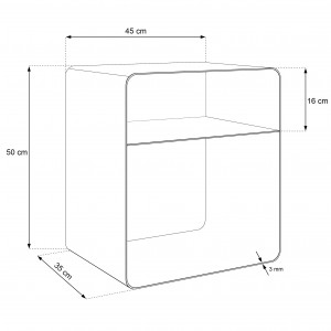 Moderner weißer Nachttisch AURA mit Ablage für minimalistische Innenräume 4/9