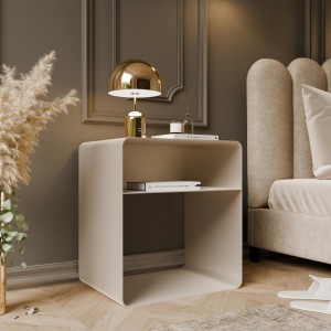 Moderner Nachttisch AURA aus Kaschmir mit Ablage für minimalistische Innenräume 2/9