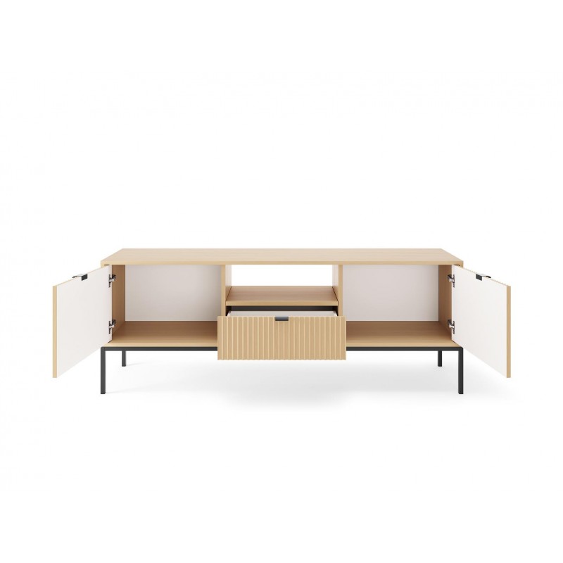 RTV NOVA 154 cm geriffelte Eiche Vicenza auf schwarzem Rahmen 2/9