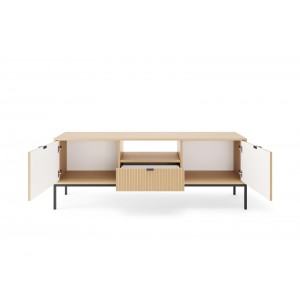 RTV NOVA 154 cm geriffelte Eiche Vicenza auf schwarzem Rahmen 2/9