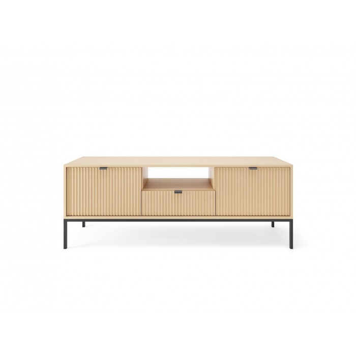 RTV NOVA 154 cm geriffelte Eiche Vicenza auf schwarzem Rahmen