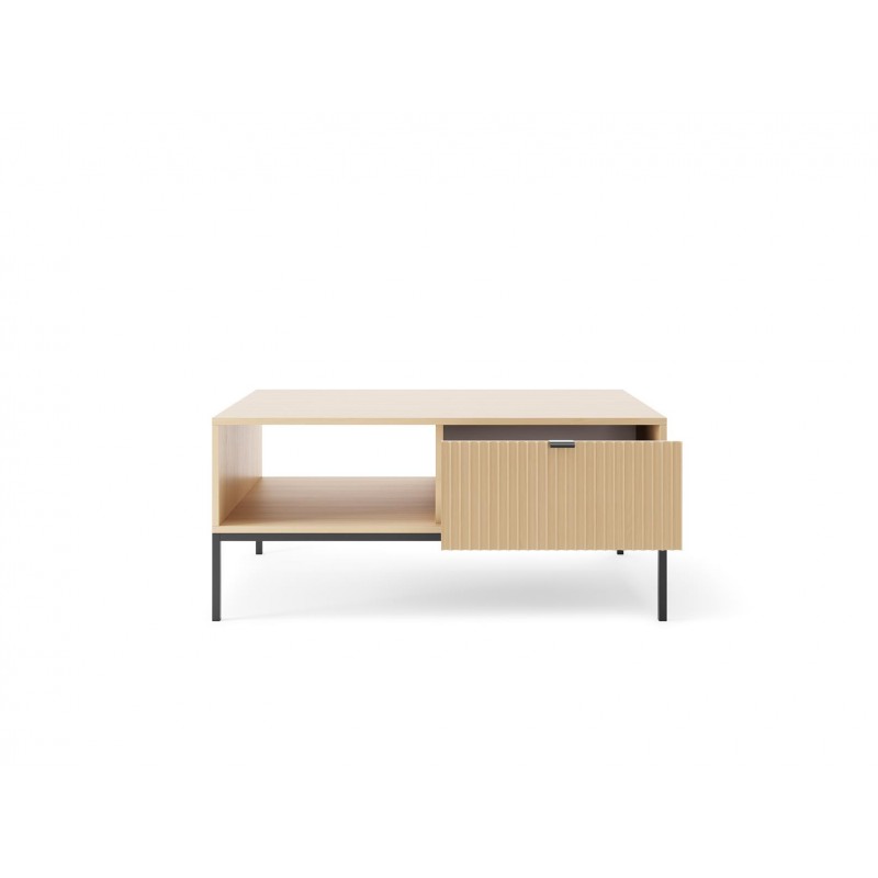 Couchtisch NOVA 104 cm - 2 Schubladen, Eiche Vicenza auf schwarzem Rahmen 2/9