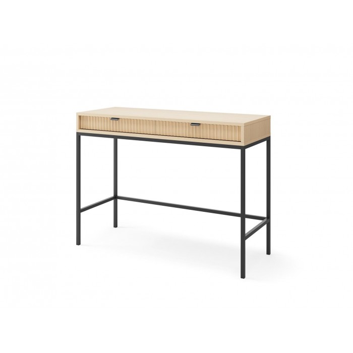 Toaletka Biurko Konsola NOVA 104 cm – 2 Szuflady, Dąb Vicenza na Czarnym Stelażu