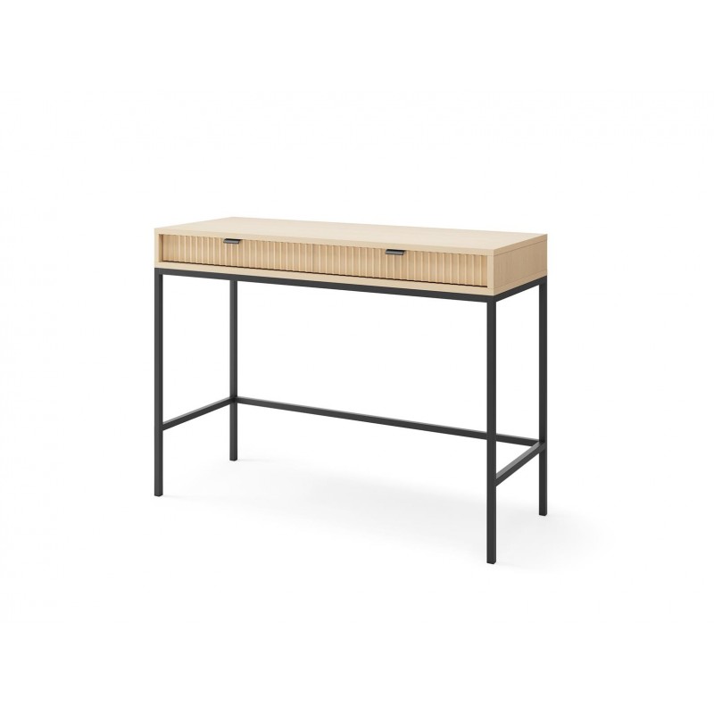 Toaletka Biurko Konsola NOVA 104 cm – 2 Szuflady, Dąb Vicenza na Czarnym Stelażu 1/9