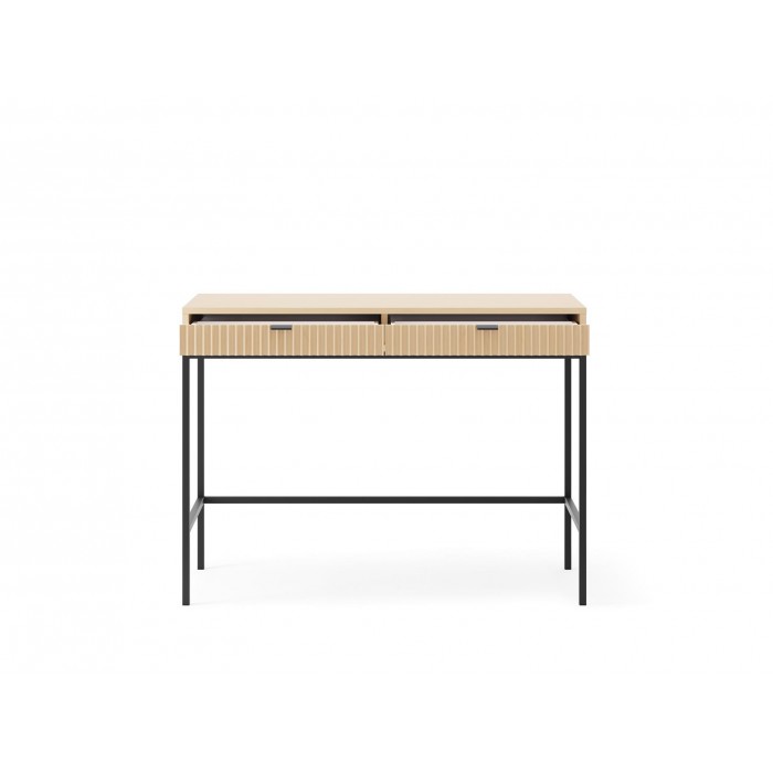 Toaletka Biurko Konsola NOVA 104 cm – 2 Szuflady, Dąb Vicenza na Czarnym Stelażu