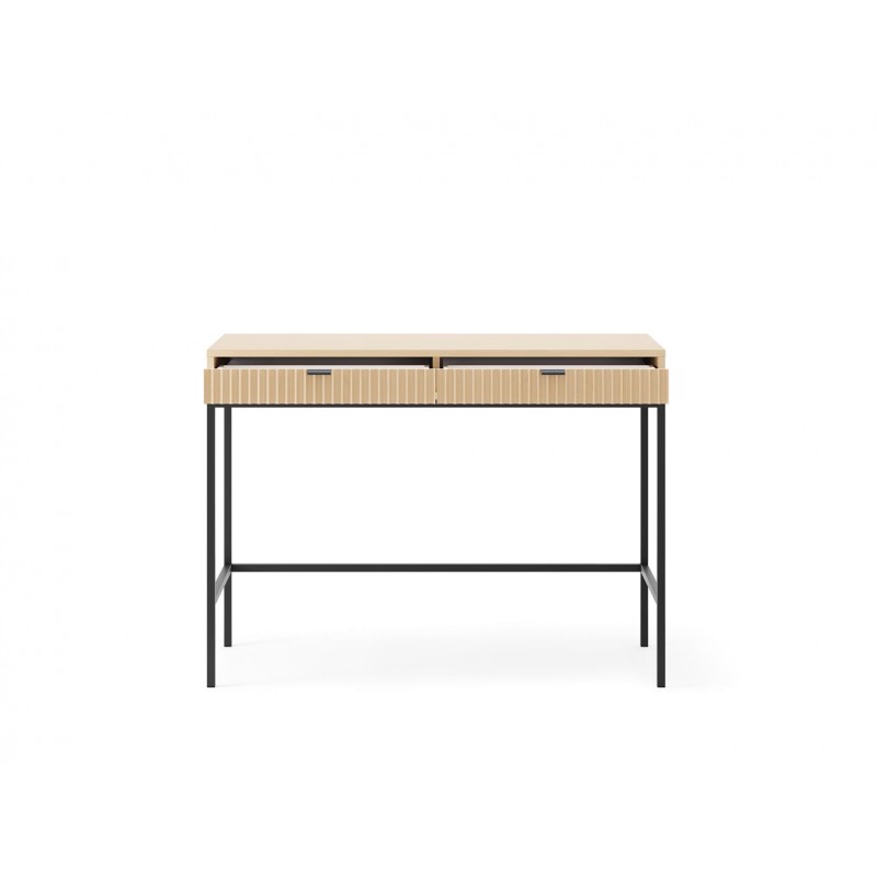 Toaletka Biurko Konsola NOVA 104 cm – 2 Szuflady, Dąb Vicenza na Czarnym Stelażu 2/9