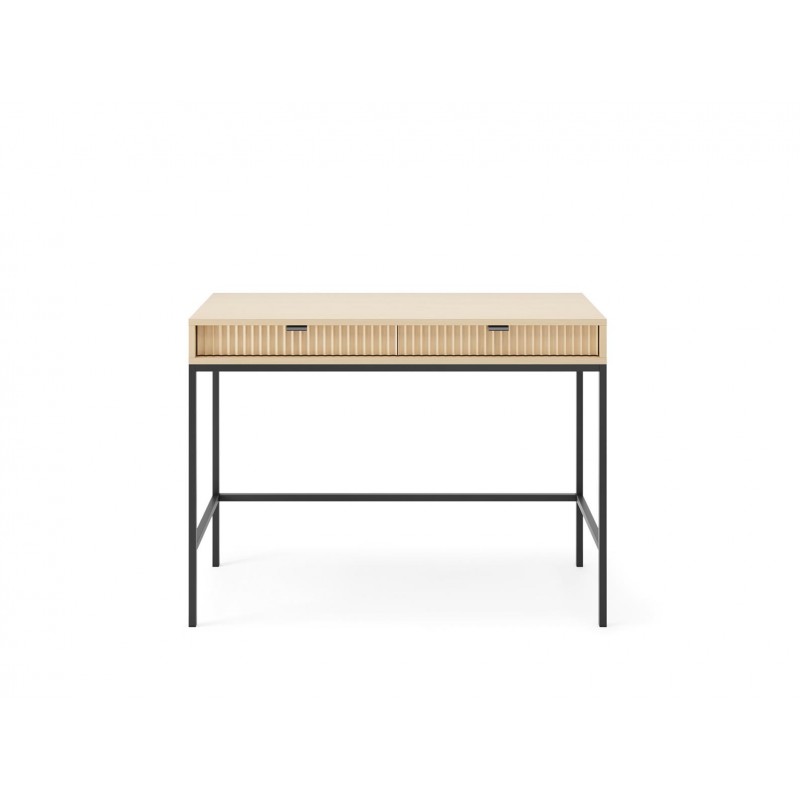 Toaletka Biurko Konsola NOVA 104 cm – 2 Szuflady, Dąb Vicenza na Czarnym Stelażu 4/9