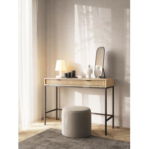 Toaletka Biurko Konsola NOVA 104 cm – 2 Szuflady, Dąb Vicenza na Czarnym Stelażu 7/9