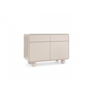 Elegante Kommode ALVION 108 cm – mit abgerundeten Kanten und Kugelfüßen in der Farbe Kaschmir 1/9