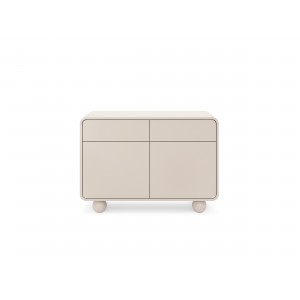 Elegante Kommode ALVION 108 cm – mit abgerundeten Kanten und Kugelfüßen in der Farbe Kaschmir 3/9