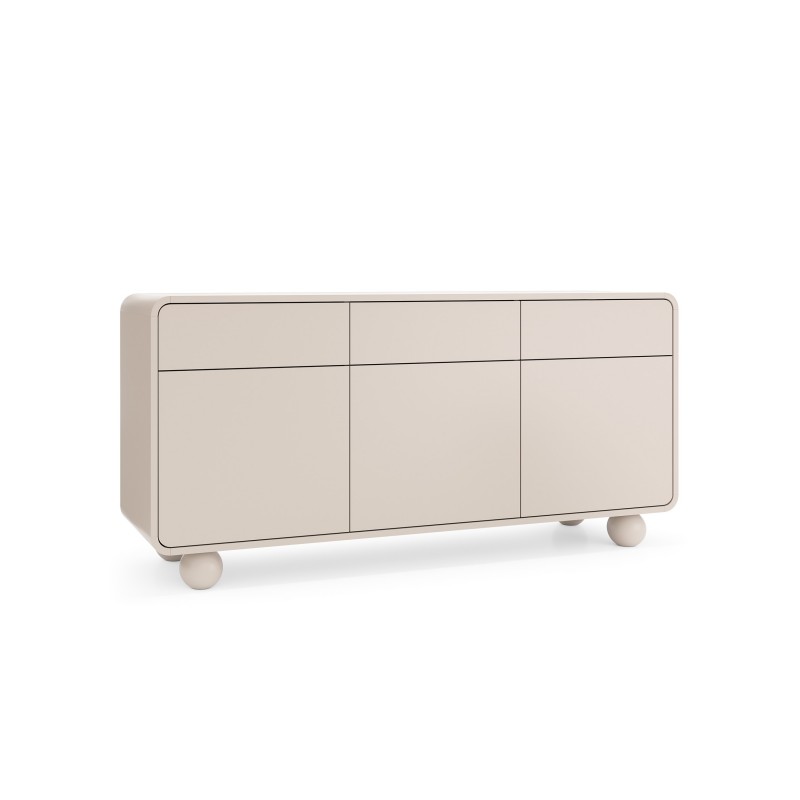 Kommode ALVION 160 cm – Geräumige Kommode im skandinavischen Stil mit weichen Linien in Kaschmir 1/9