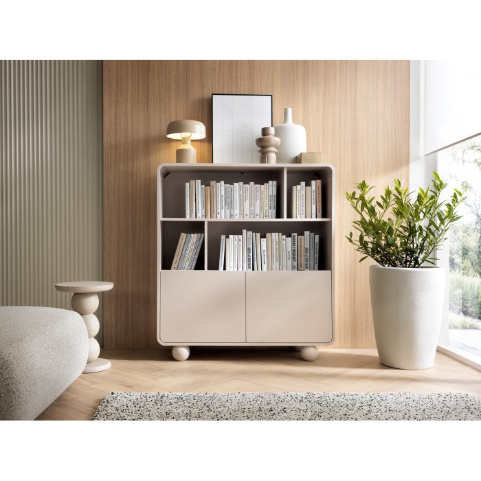 Regal ALVION RG 108 – Modernes Regal mit offenen Regalböden und Schränken für das Wohnzimmer Kaschmir