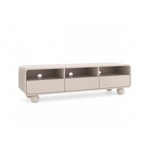 TV-Schrank ALVION 160 cm – Minimalistischer TV-Schrank mit Schubladen auf Kugelbeinen in der Farbe Kaschmir 1/9