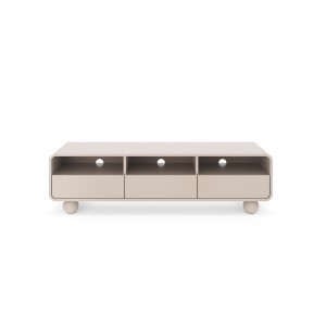 TV-Schrank ALVION 160 cm – Minimalistischer TV-Schrank mit Schubladen auf Kugelbeinen in der Farbe Kaschmir 4/9