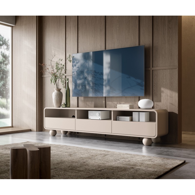 ALVION TV-Schrank 180 cm – Großer TV-Schrank mit abgerundeten Kanten in der Farbe Kaschmir 4/9