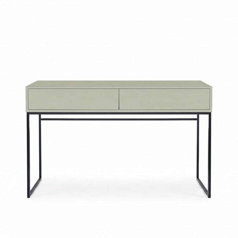 Frisiertisch GENUA 137 cm Hellgrün Eukalyptus Loft Push-to-Open Schwarzes Gestell  1/9