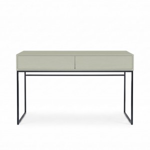 Frisiertisch GENUA 137 cm Hellgrün Eukalyptus Loft Push-to-Open Schwarzes Gestell  1/9