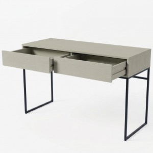 Frisiertisch GENUA 137 cm Hellgrün Eukalyptus Loft Push-to-Open Schwarzes Gestell  3/9