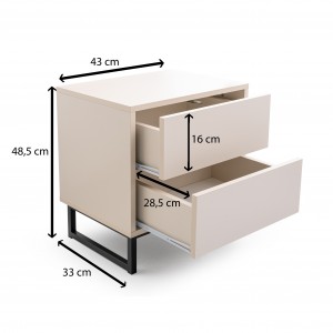 Nachttisch GENUA Nachtkommode Rote Terrakotta Loft Boho 43cm 5/9