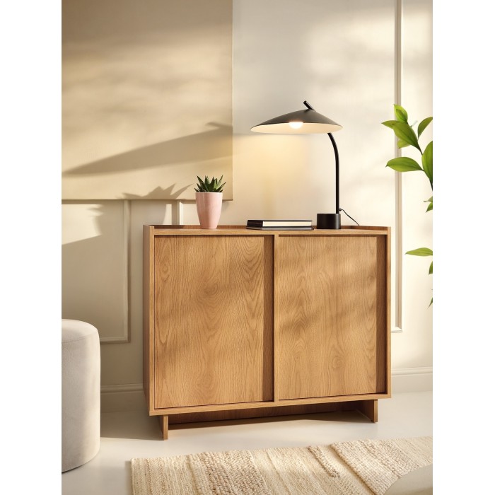 SUNA Kommode Japandi Design Sideboard Eiche Caramel grifflos 98 cm breit