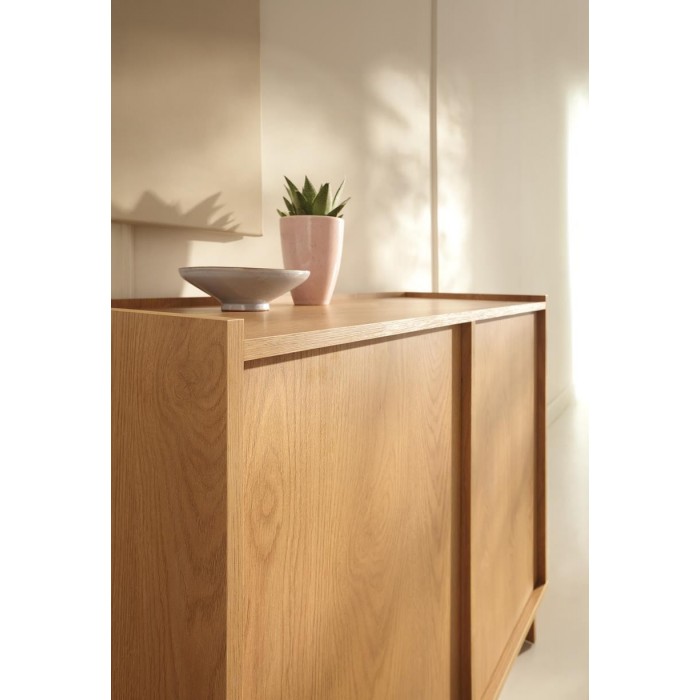 SUNA Kommode Japandi Design Sideboard Eiche Caramel grifflos 98 cm breit