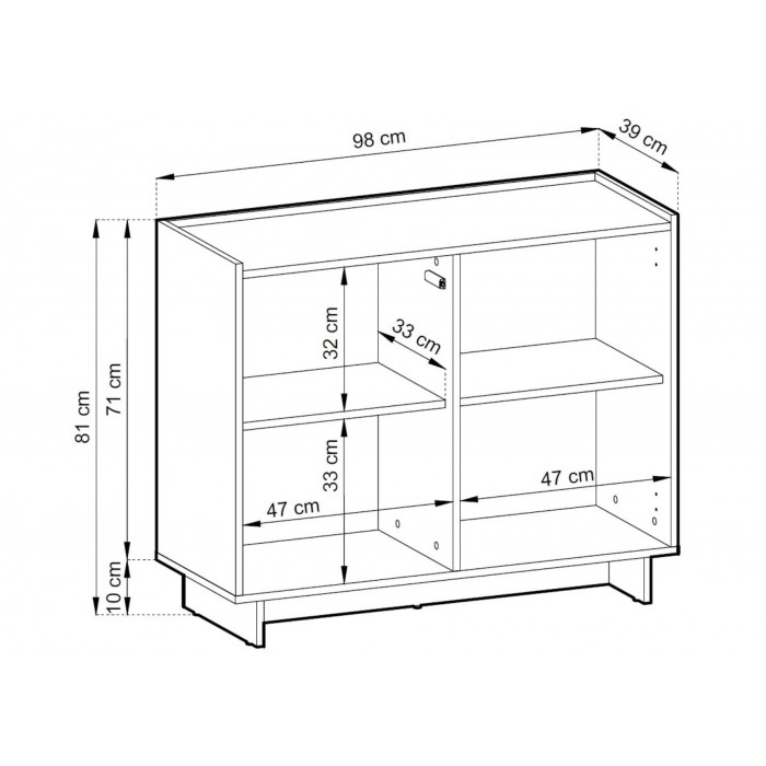 SUNA Kommode Japandi Design Sideboard Eiche Caramel grifflos 98 cm breit