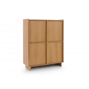 SUNA Highboard Japandi Design Kommode Eiche Caramel grifflos 124 cm hoch 1/9