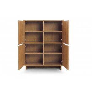 SUNA Highboard Japandi Design Kommode Eiche Caramel grifflos 124 cm hoch 3/9