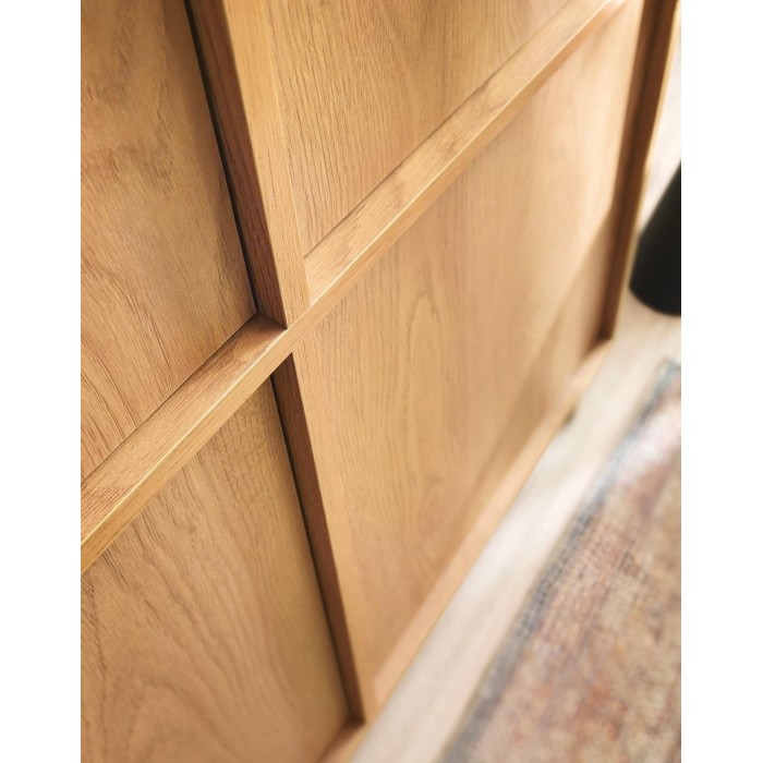 SUNA Highboard Japandi Design Kommode Eiche Caramel grifflos 124 cm hoch