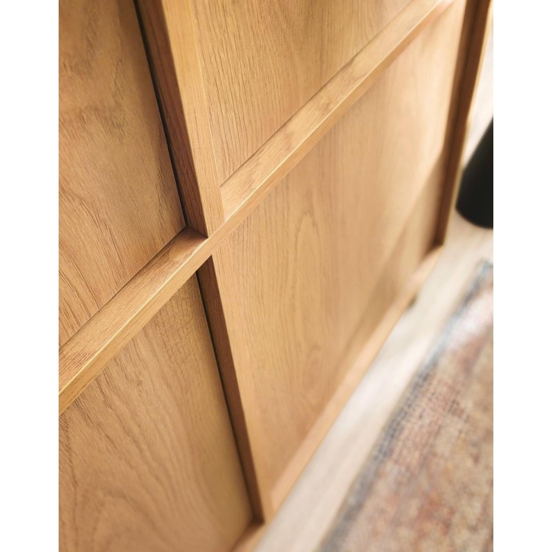 SUNA Highboard Japandi Design Kommode Eiche Caramel grifflos 124 cm hoch 4/9