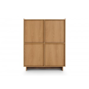 SUNA Highboard Japandi Design Kommode Eiche Caramel grifflos 124 cm hoch 6/9