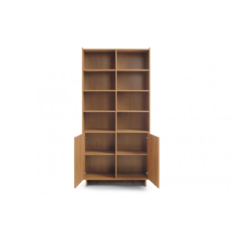 SUNA Bücherregal 98 cm breit Japandi Design Schrank Eiche Caramel grifflos 200 cm hoch 2/9
