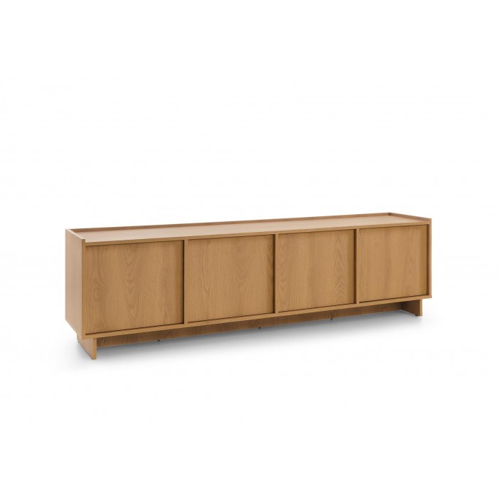 SUNA TV Lowboard 195 cm breit Japandi Design Fernsehtisch Eiche Caramel grifflos