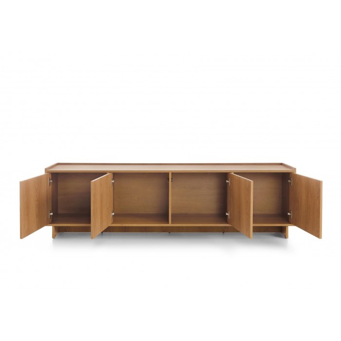 SUNA TV Lowboard 195 cm breit Japandi Design Fernsehtisch Eiche Caramel grifflos