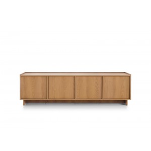 SUNA TV Lowboard 195 cm breit Japandi Design Fernsehtisch Eiche Caramel grifflos 6/9